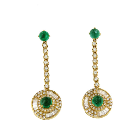 NIZA earrings in 18k yellow gold with emeralds and diamonds