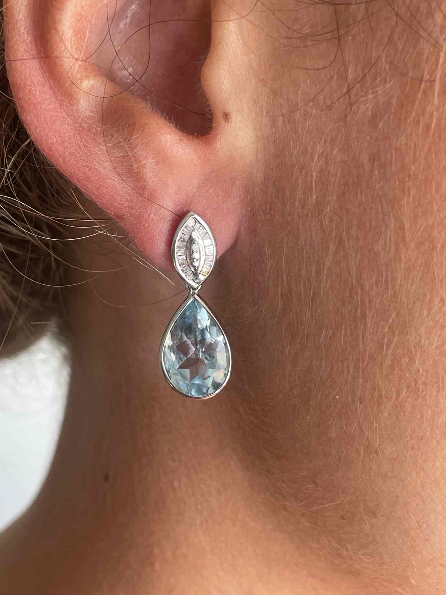 Colgantes PAU para pendientes desmontables en oro blanco de 18 ktes
