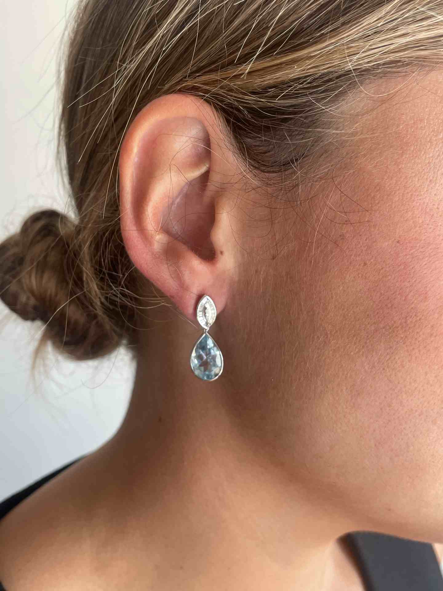 Colgantes PAU para pendientes desmontables en oro blanco de 18 ktes