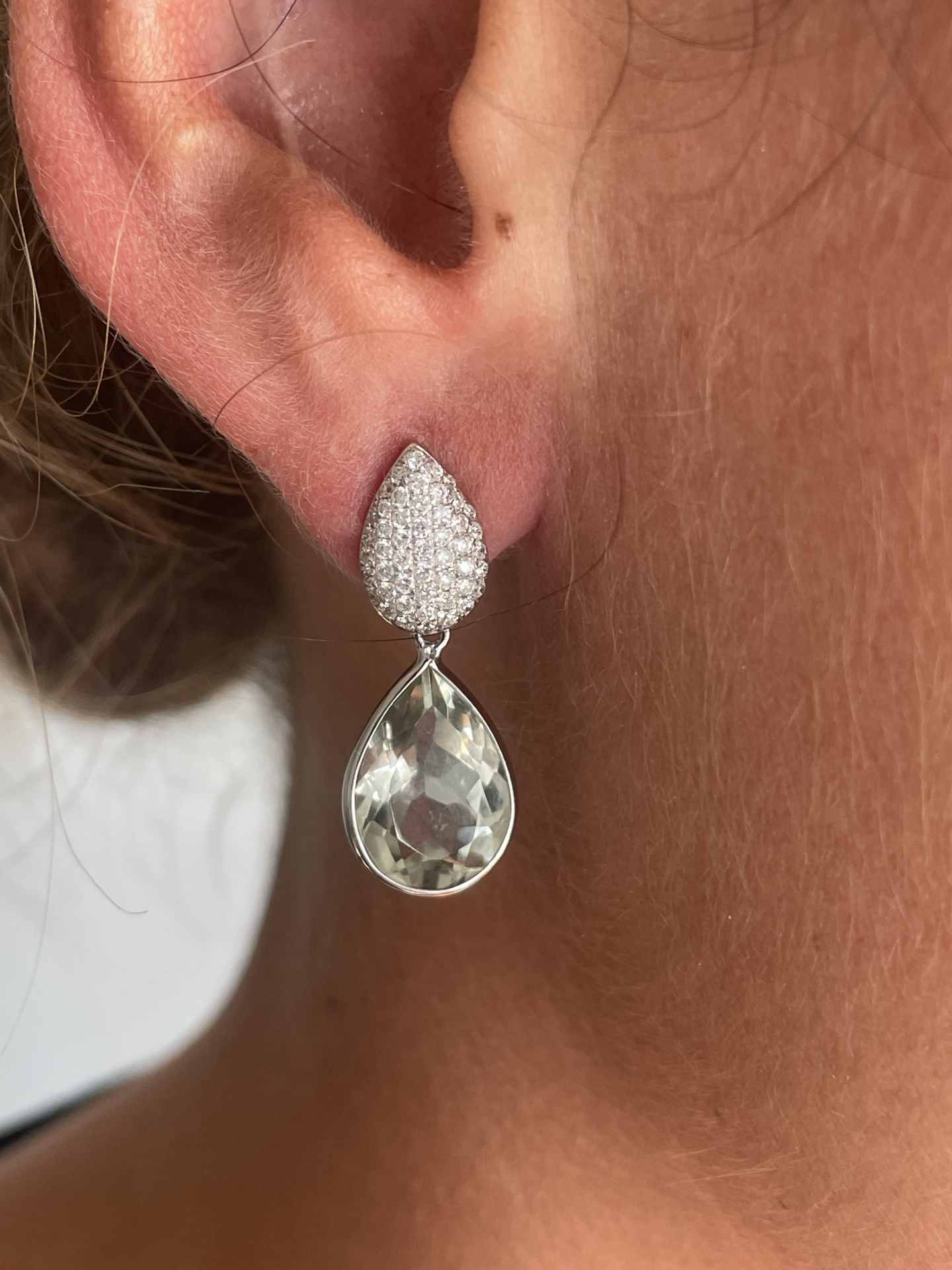 Colgantes PAU para pendientes desmontables en oro blanco de 18 ktes