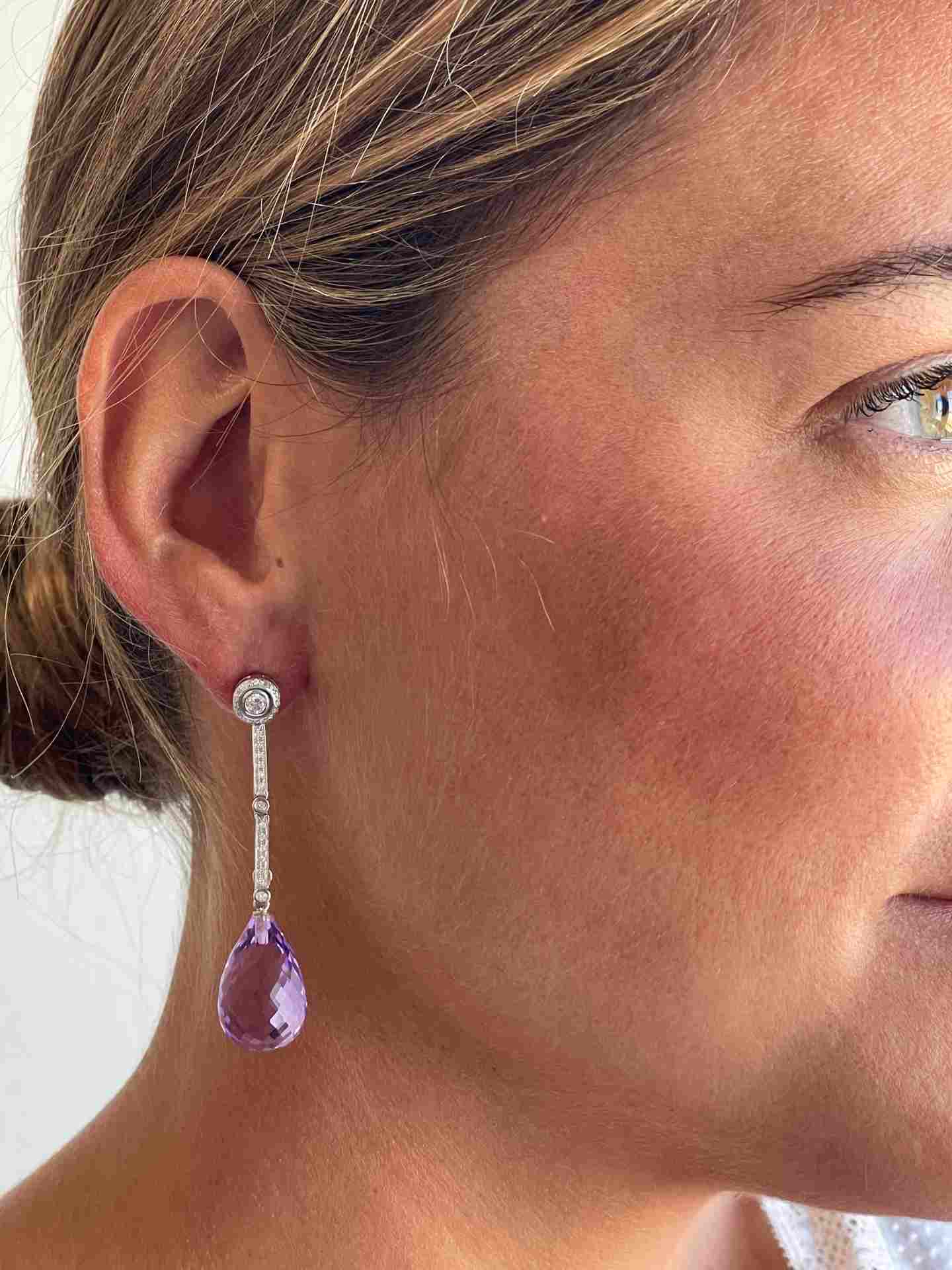 Detachable Gypsy earrings in white gold and diamonds