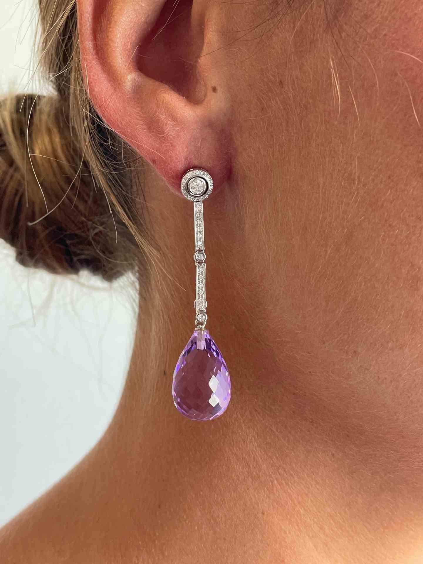 Detachable Gypsy earrings in white gold and diamonds