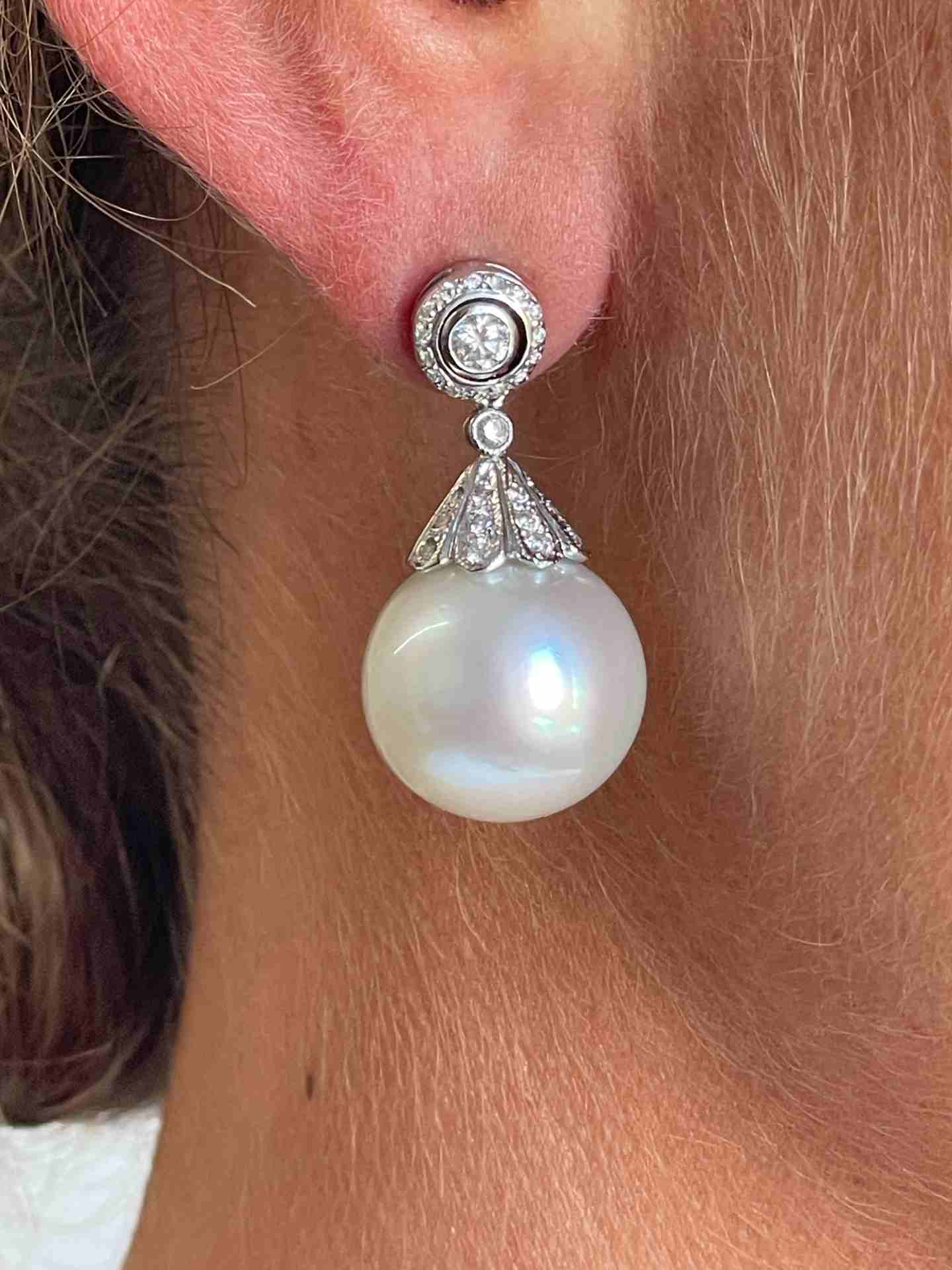 Pendientes GITANO desmontables en oro blanco y brillantes