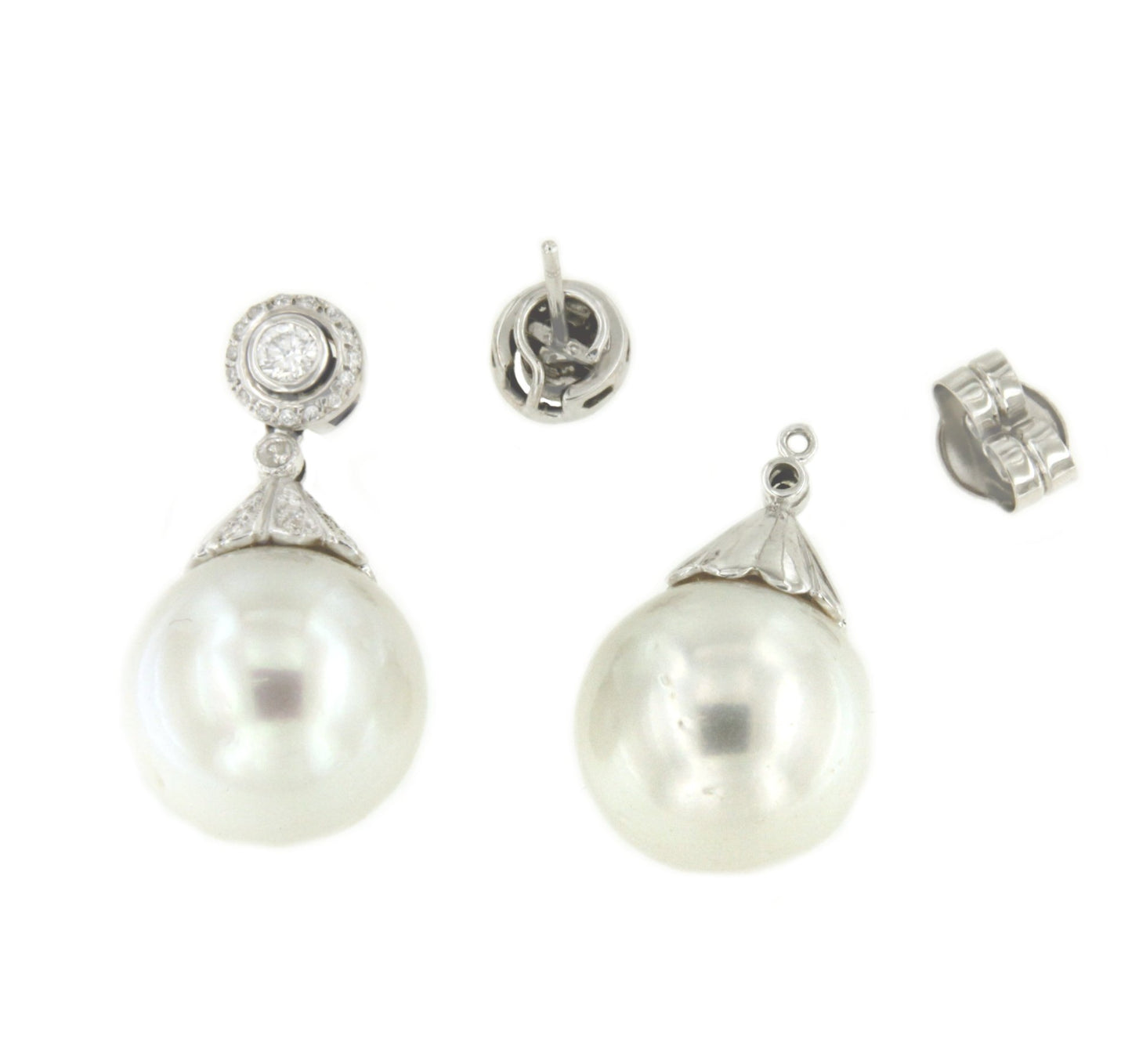 Detachable Gypsy earrings in white gold and diamonds