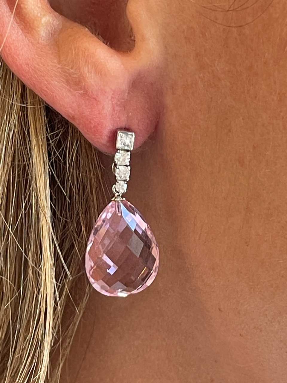 TERESA detachable earrings in 18k white gold and diamonds