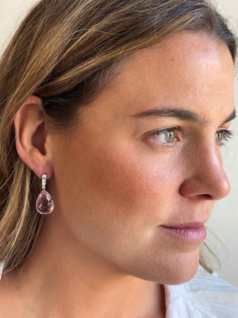 TERESA detachable earrings in 18k white gold and diamonds