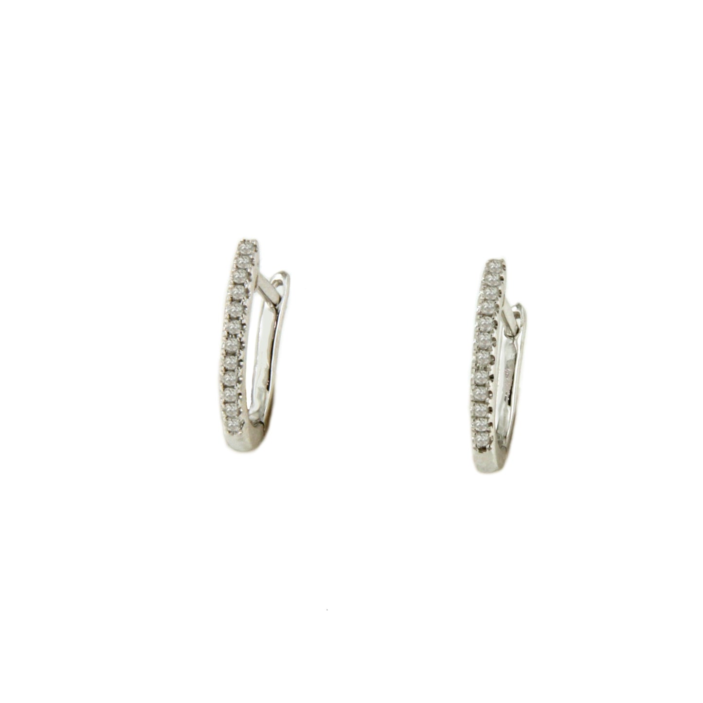 POITIERS earring, small diamond hoop in 18k white gold