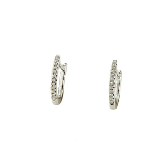 POITIERS earring, small diamond hoop in 18k white gold