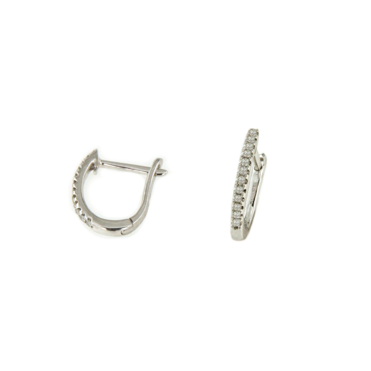 POITIERS earring, small diamond hoop in 18k white gold