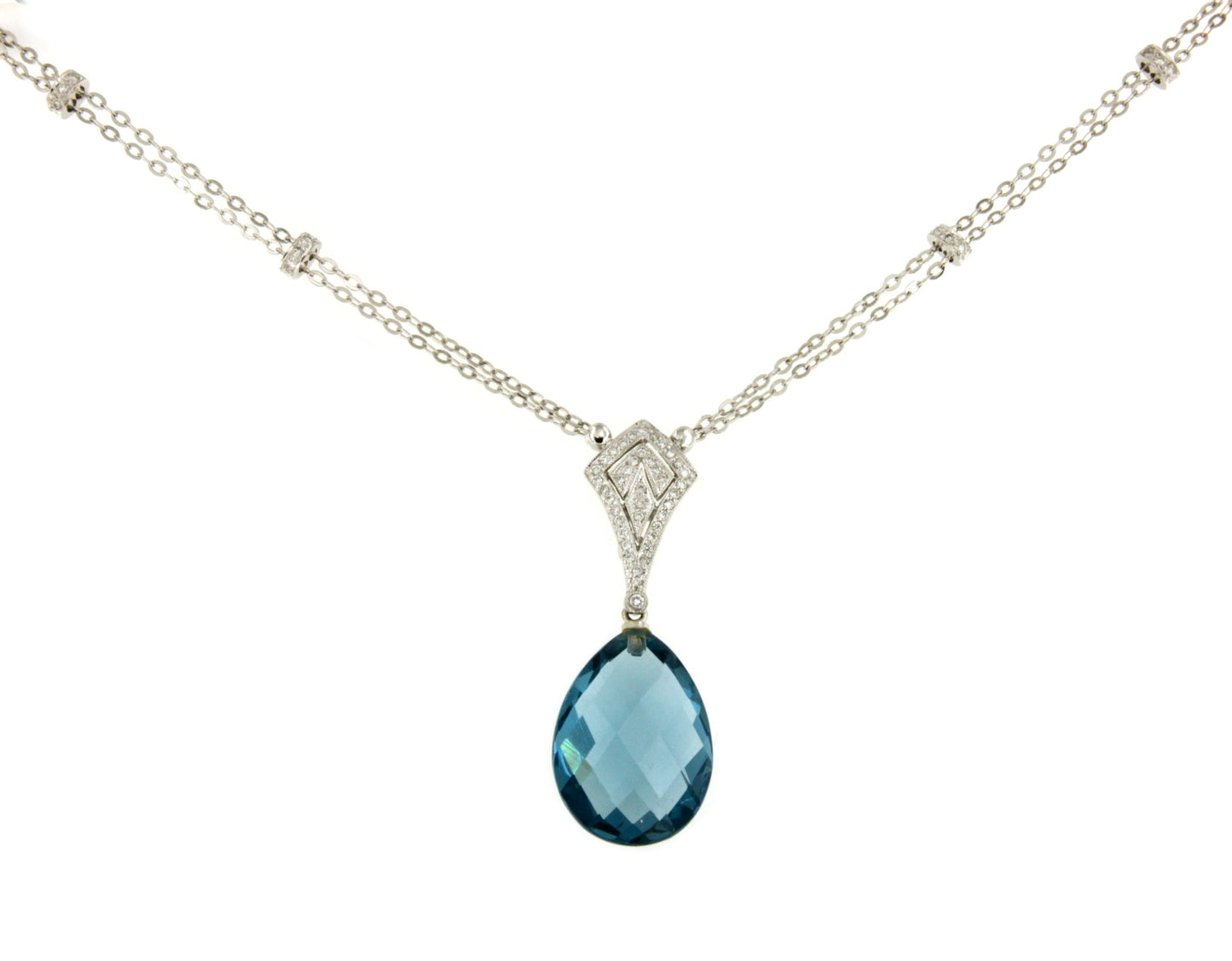 AMIENS choker in white gold and 18k pendant with diamonds.