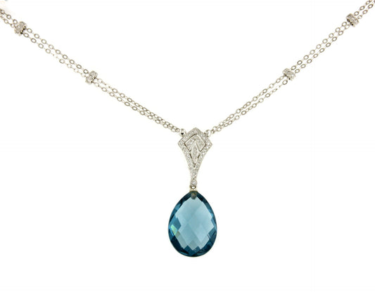 AMIENS choker in white gold and 18k pendant with diamonds.
