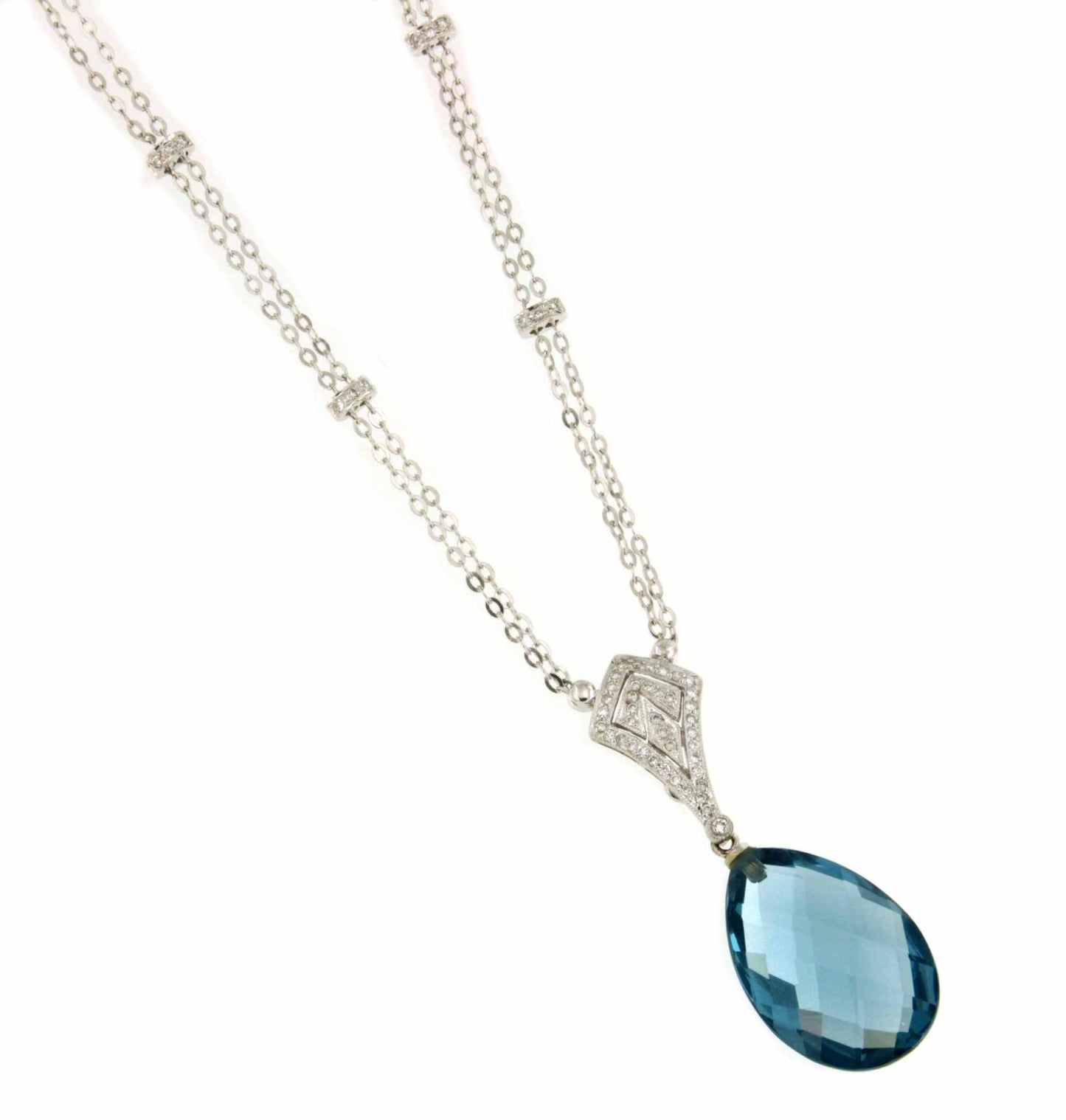 AMIENS choker in white gold and 18k pendant with diamonds.