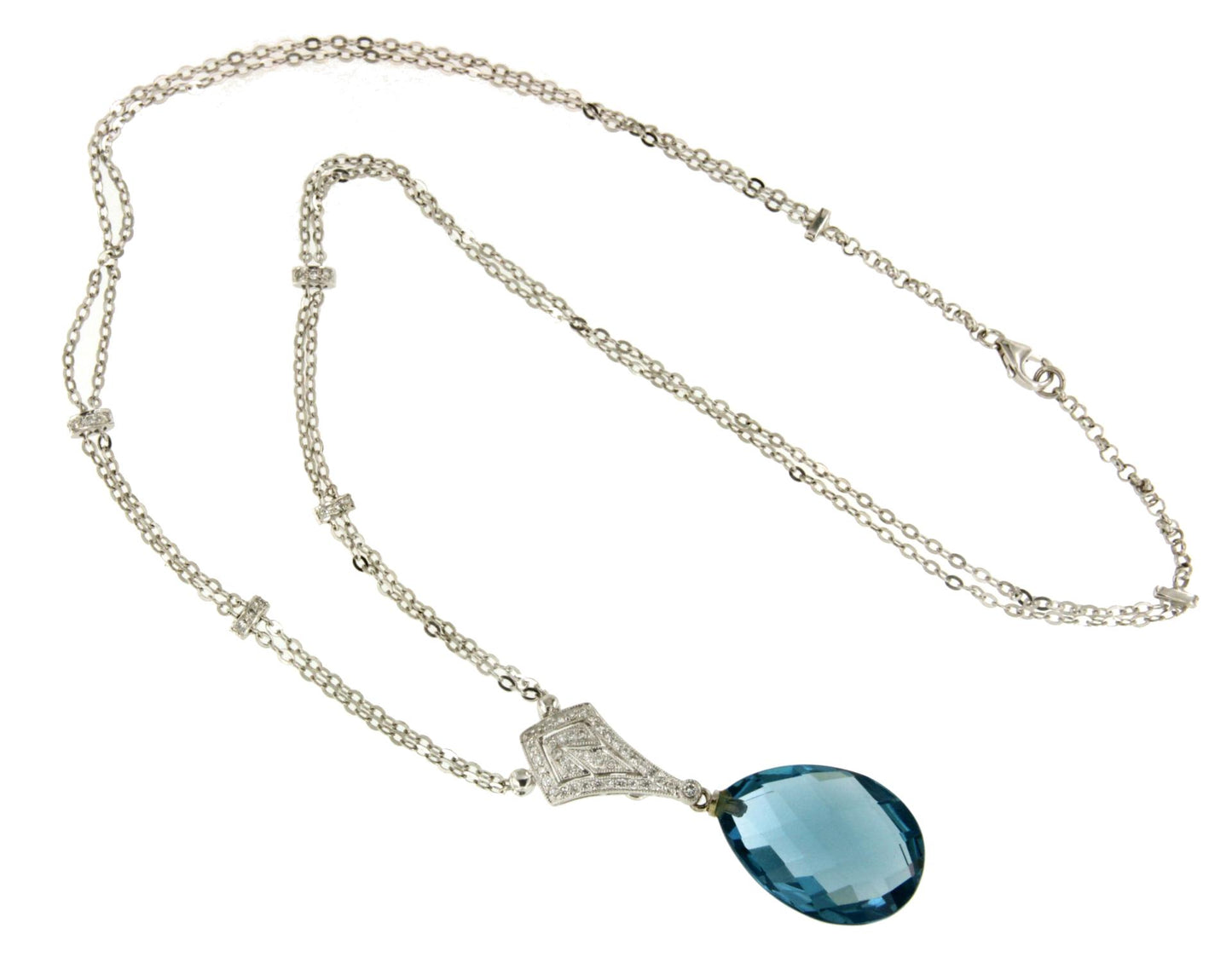 AMIENS choker in white gold and 18k pendant with diamonds.