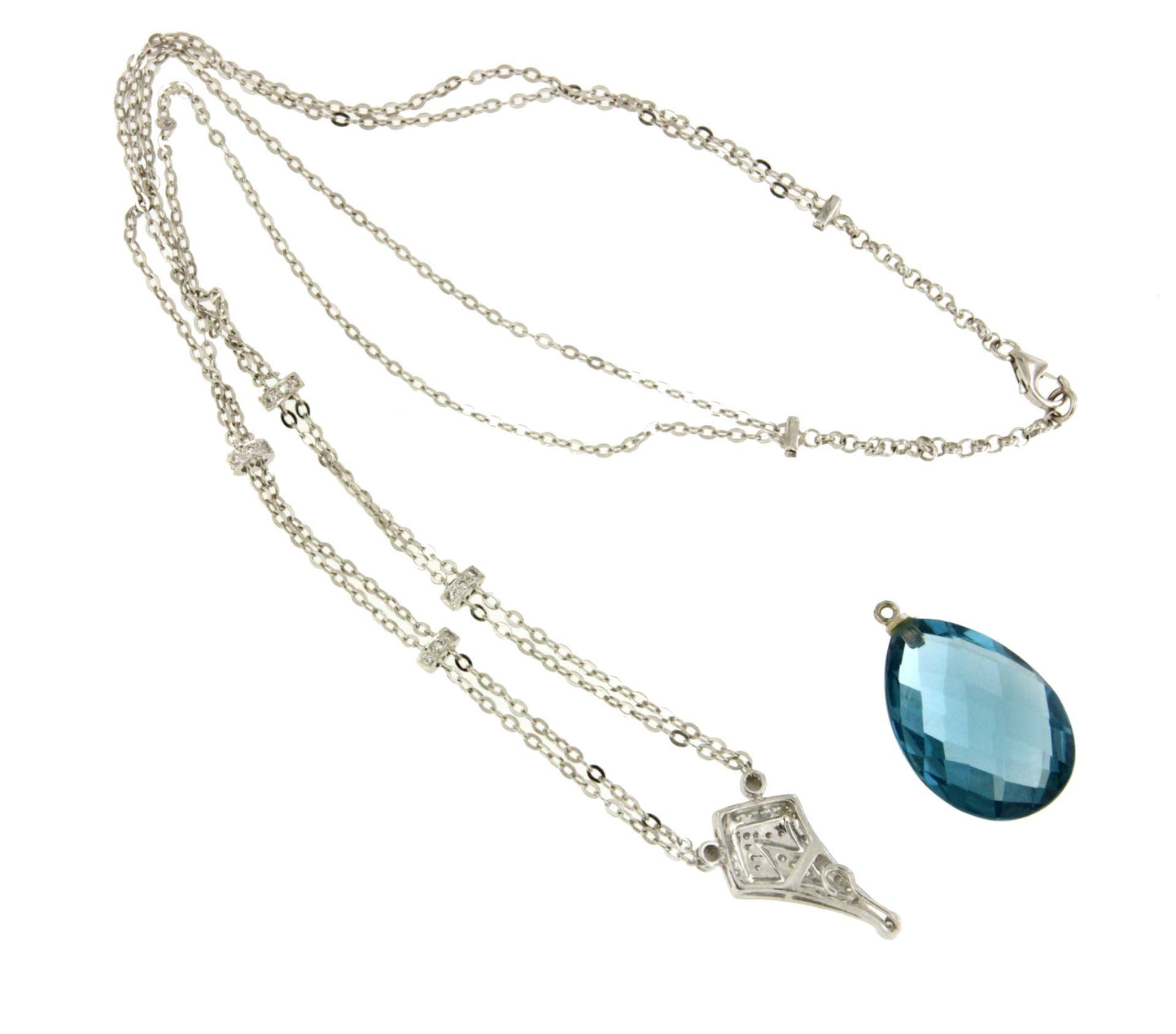 AMIENS choker in white gold and 18k pendant with diamonds.