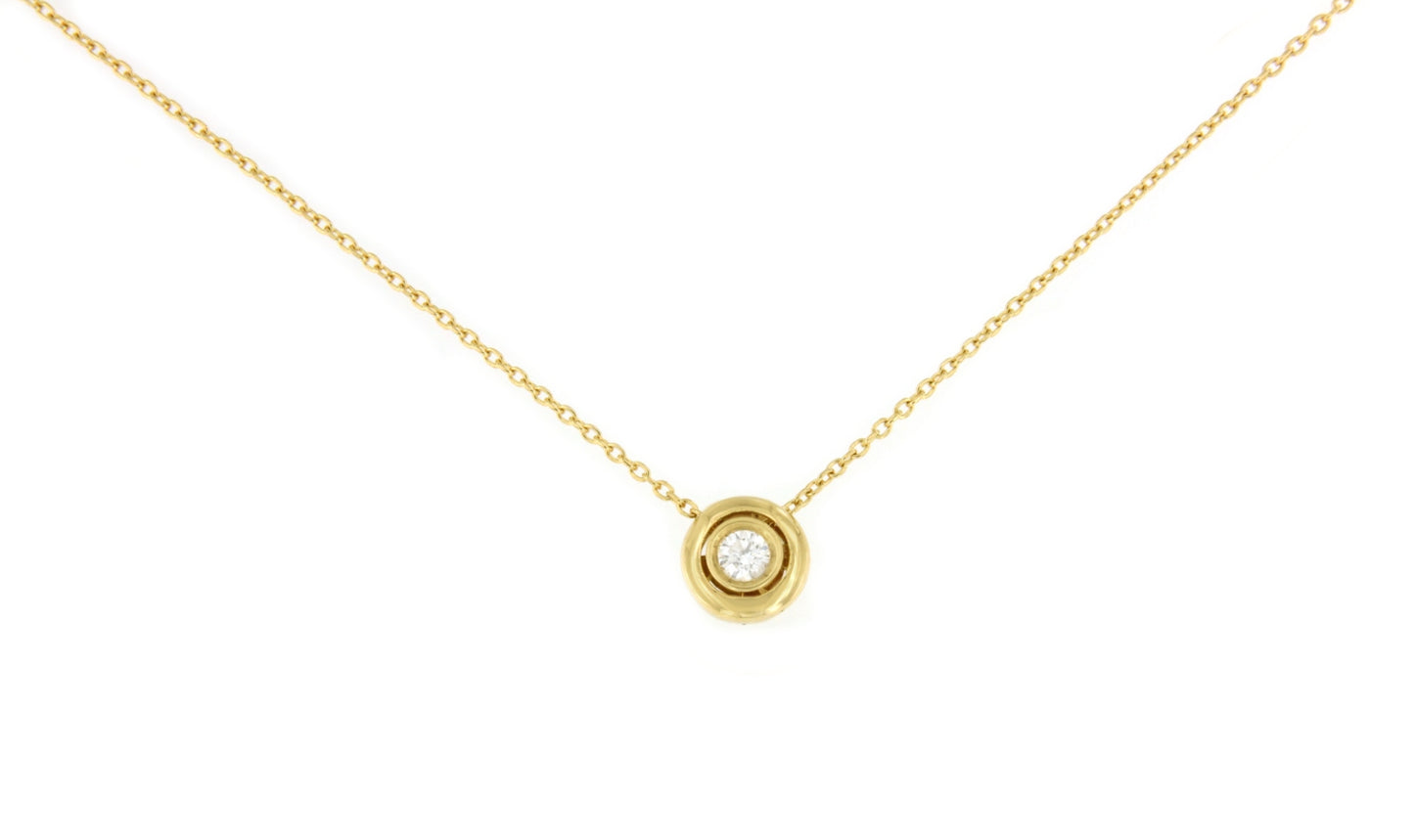 BEAUVAIS chain with 18k yellow gold pendant and diamond.