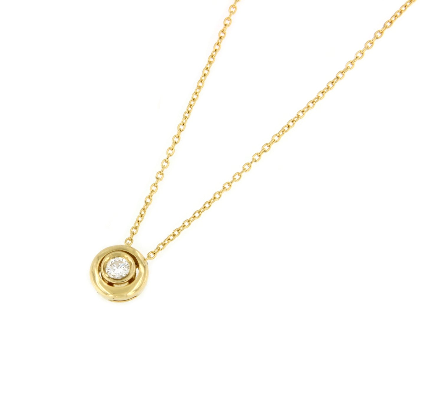 BEAUVAIS chain with 18k yellow gold pendant and diamond.