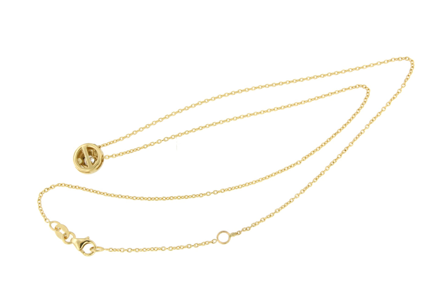 BEAUVAIS chain with 18k yellow gold pendant and diamond.