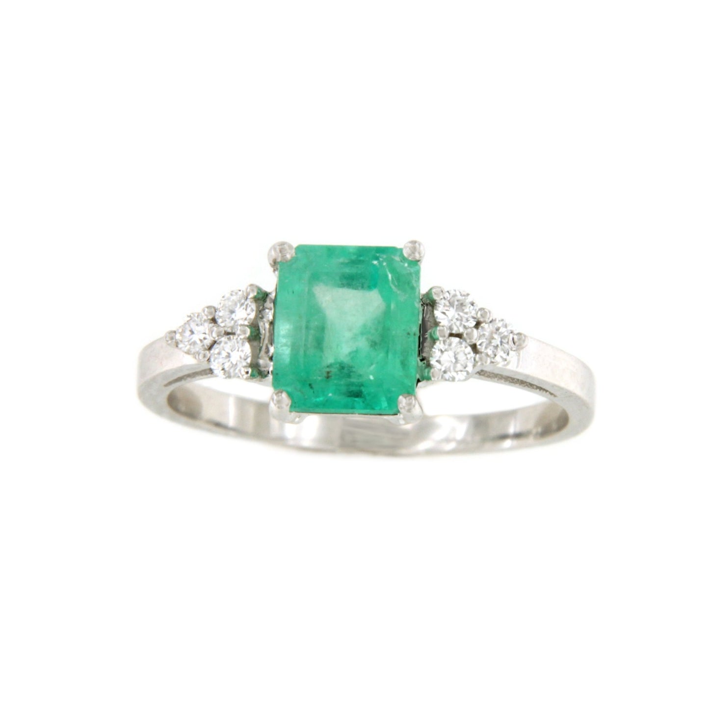 THIONVILLE ring with emerald and diamonds in 18k white gold