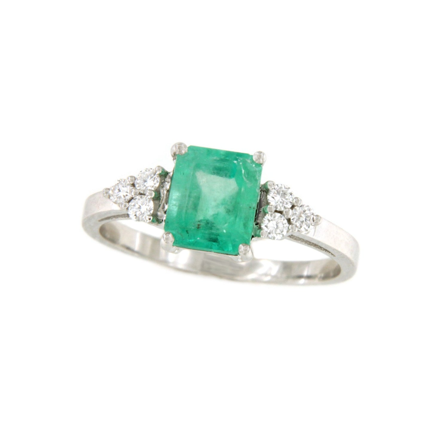THIONVILLE ring with emerald and diamonds in 18k white gold