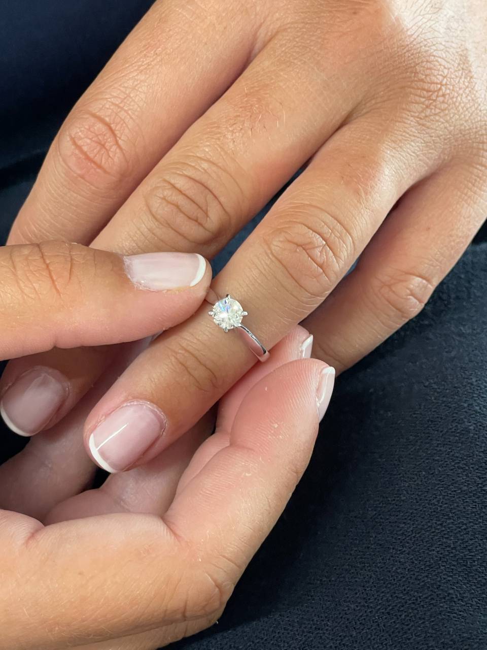 LAVAL classic solitaire diamond ring in 18k white gold