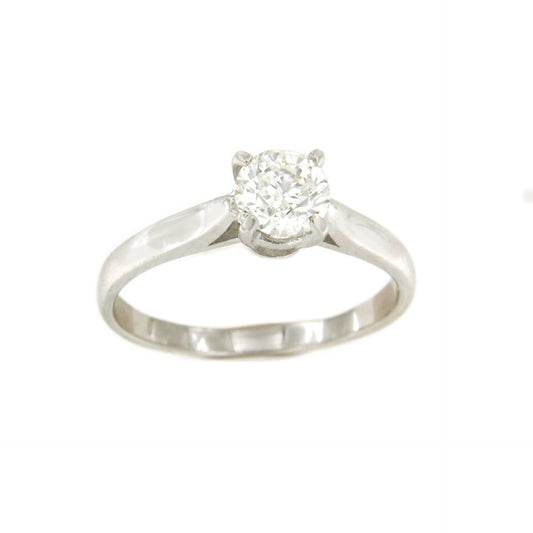 LAVAL classic solitaire diamond ring in 18k white gold