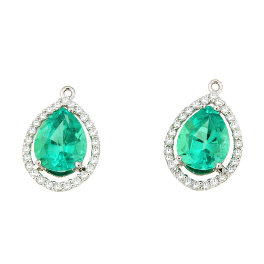 BOGOTA pendants, in 18k white gold, emeralds and diamonds