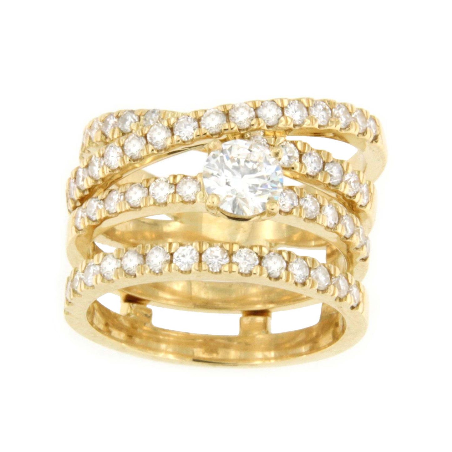 ROANNE diamond ring in 18k yellow gold and detachable.