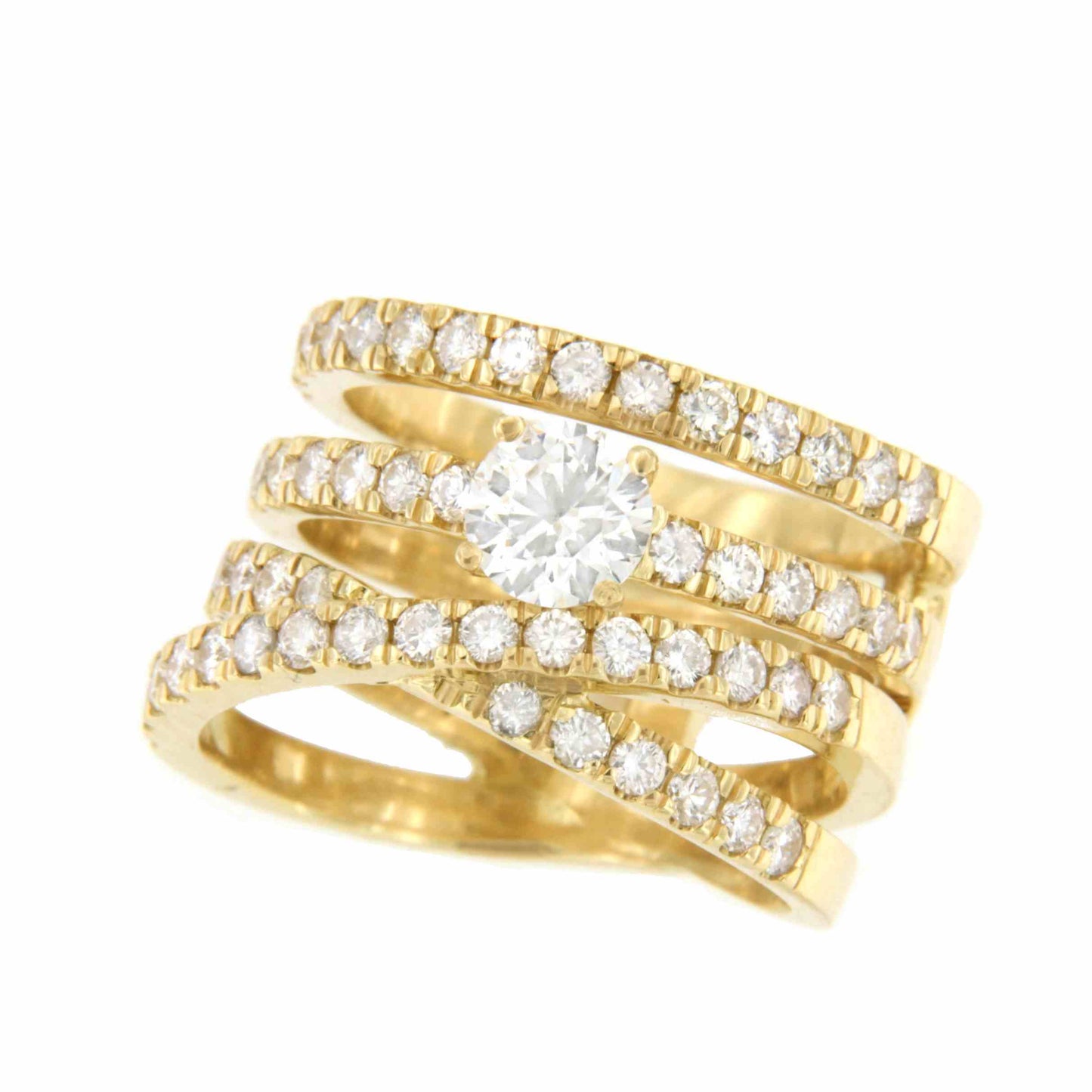 ROANNE diamond ring in 18k yellow gold and detachable.