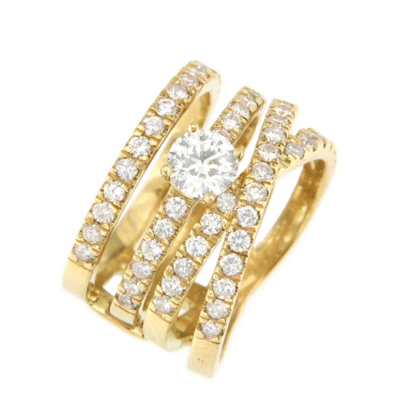 ROANNE diamond ring in 18k yellow gold and detachable.