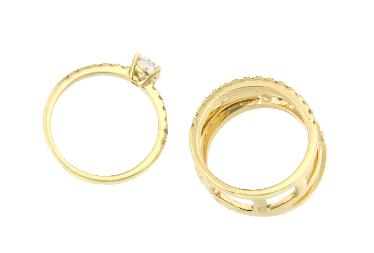 ROANNE diamond ring in 18k yellow gold and detachable.