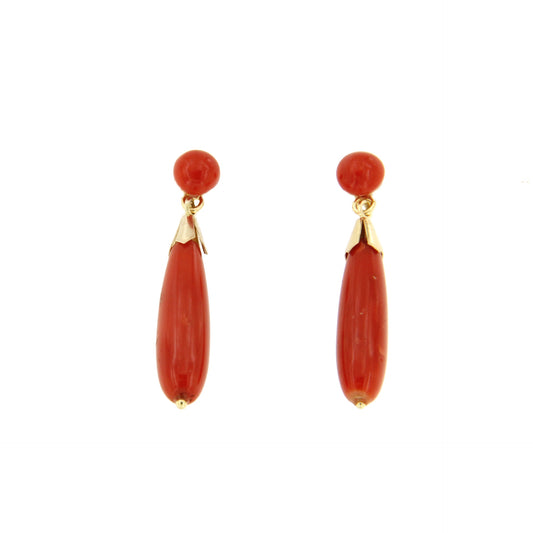 SEYCHELLES earrings in 18-karat gold and coral