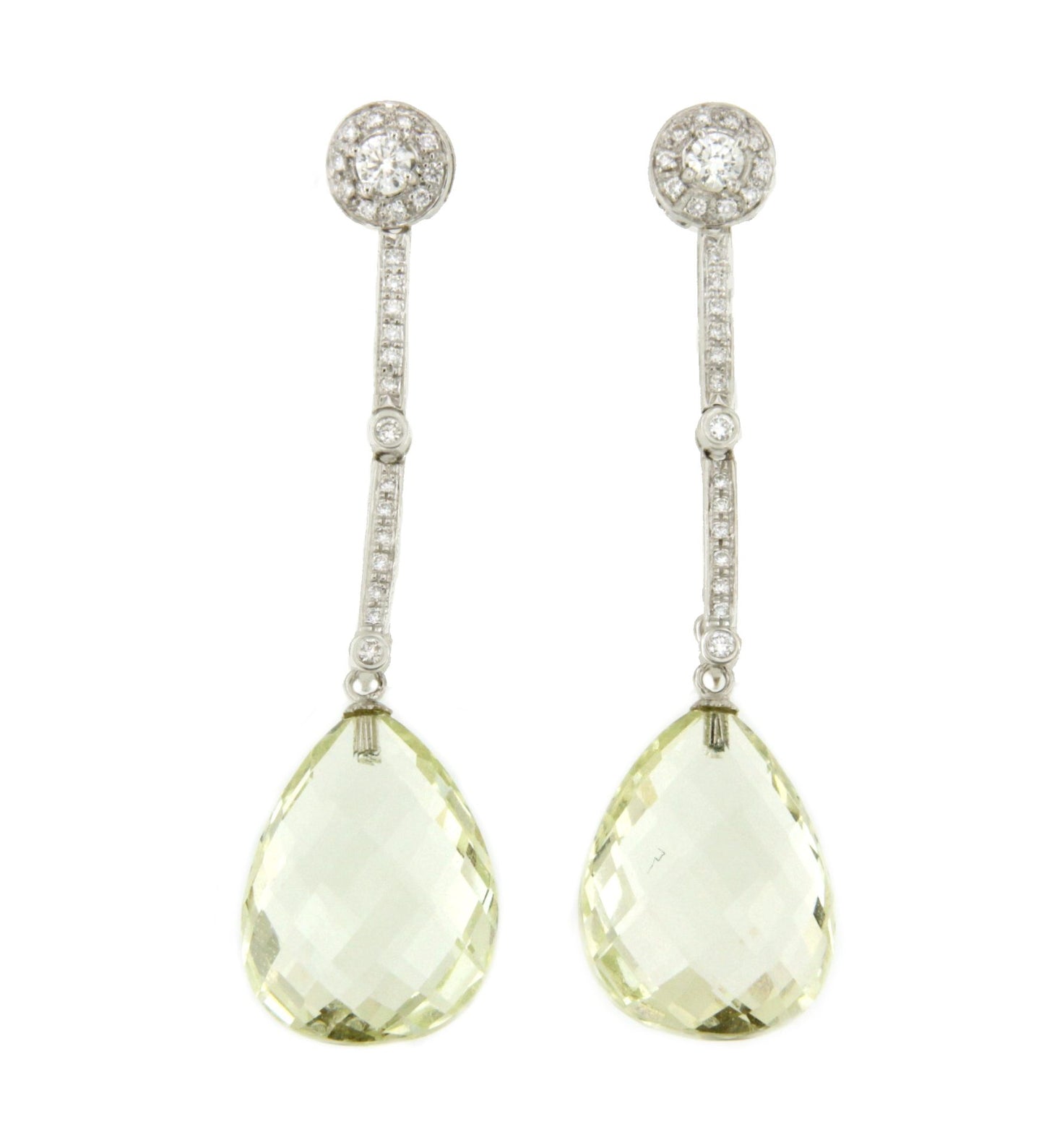 Pendiente CAMILA desmontables de oro blanco 18 ktes con brillantes