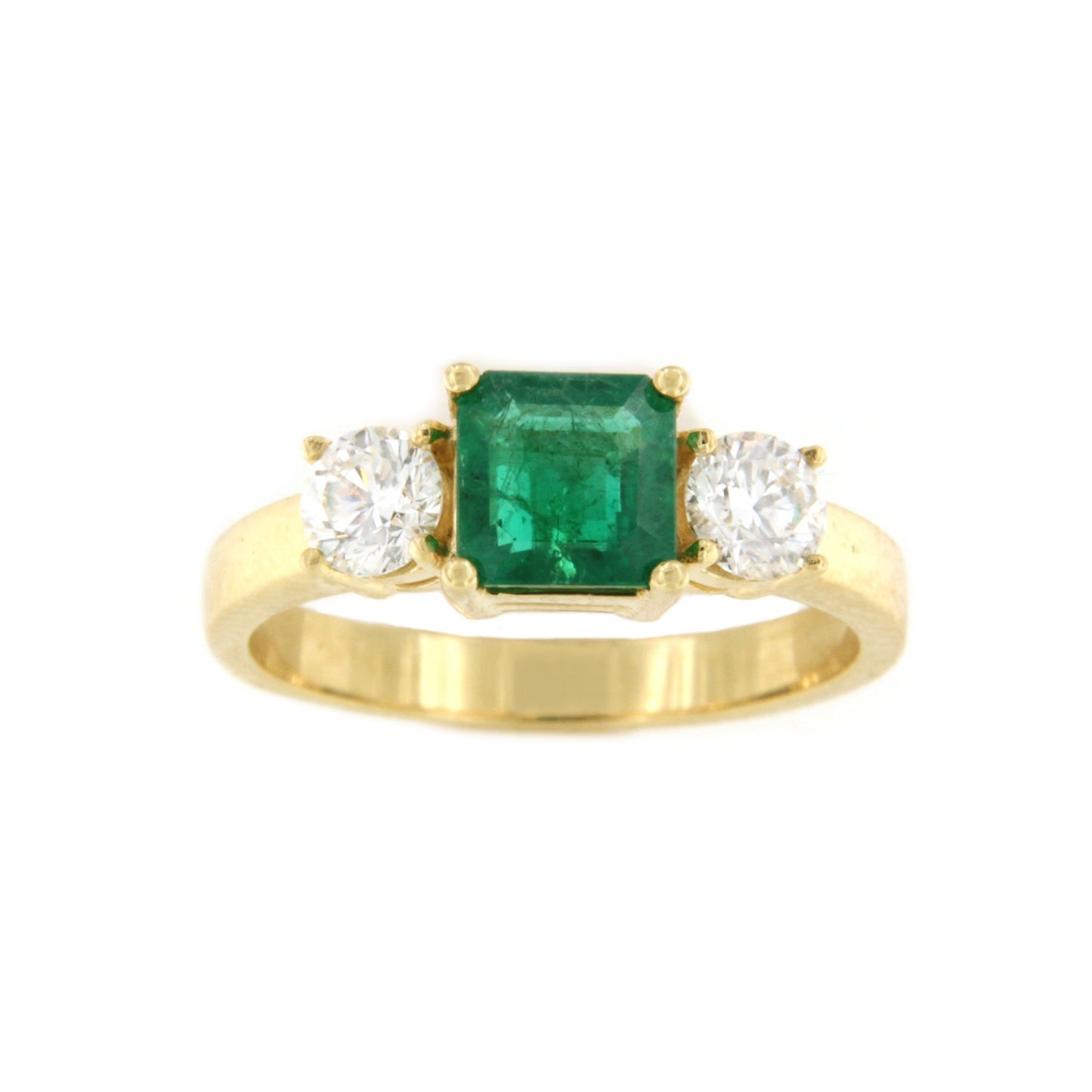 ALJARAFE ring in 18k yellow gold with emeralds and diamonds