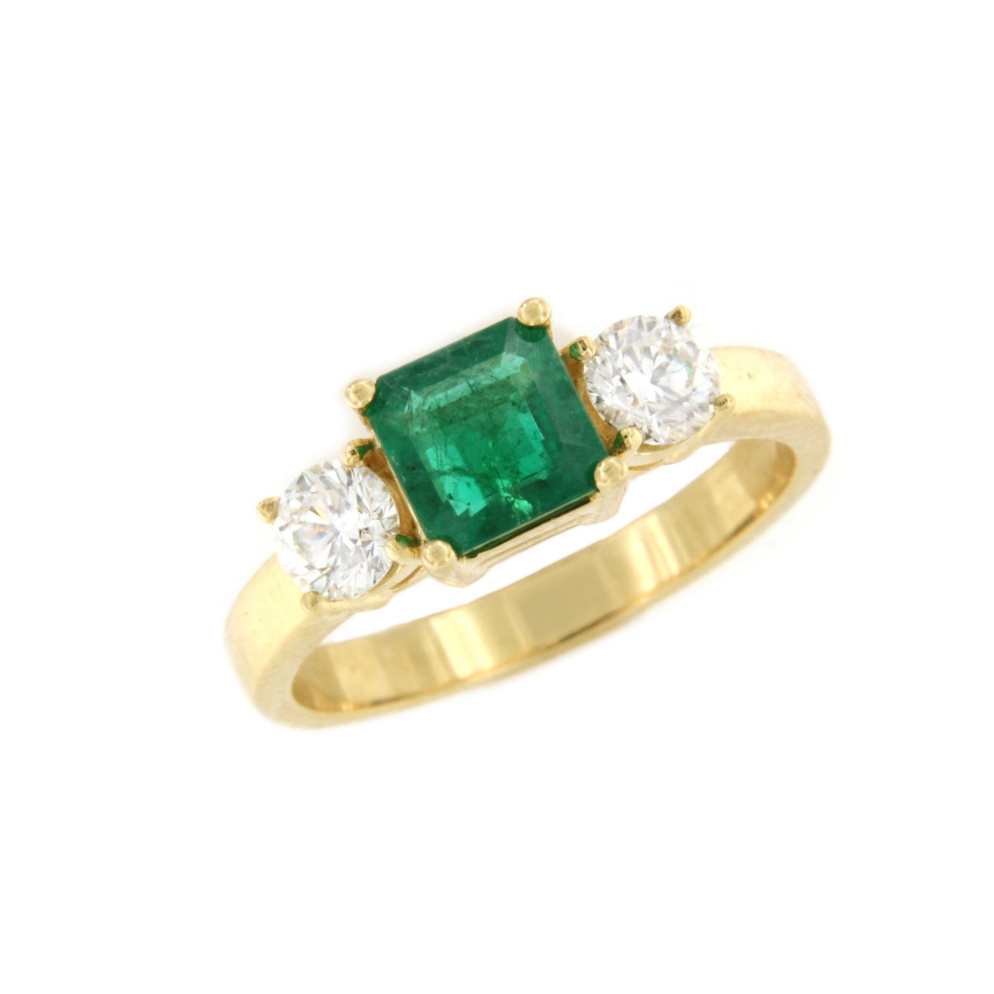 ALJARAFE ring in 18k yellow gold with emeralds and diamonds