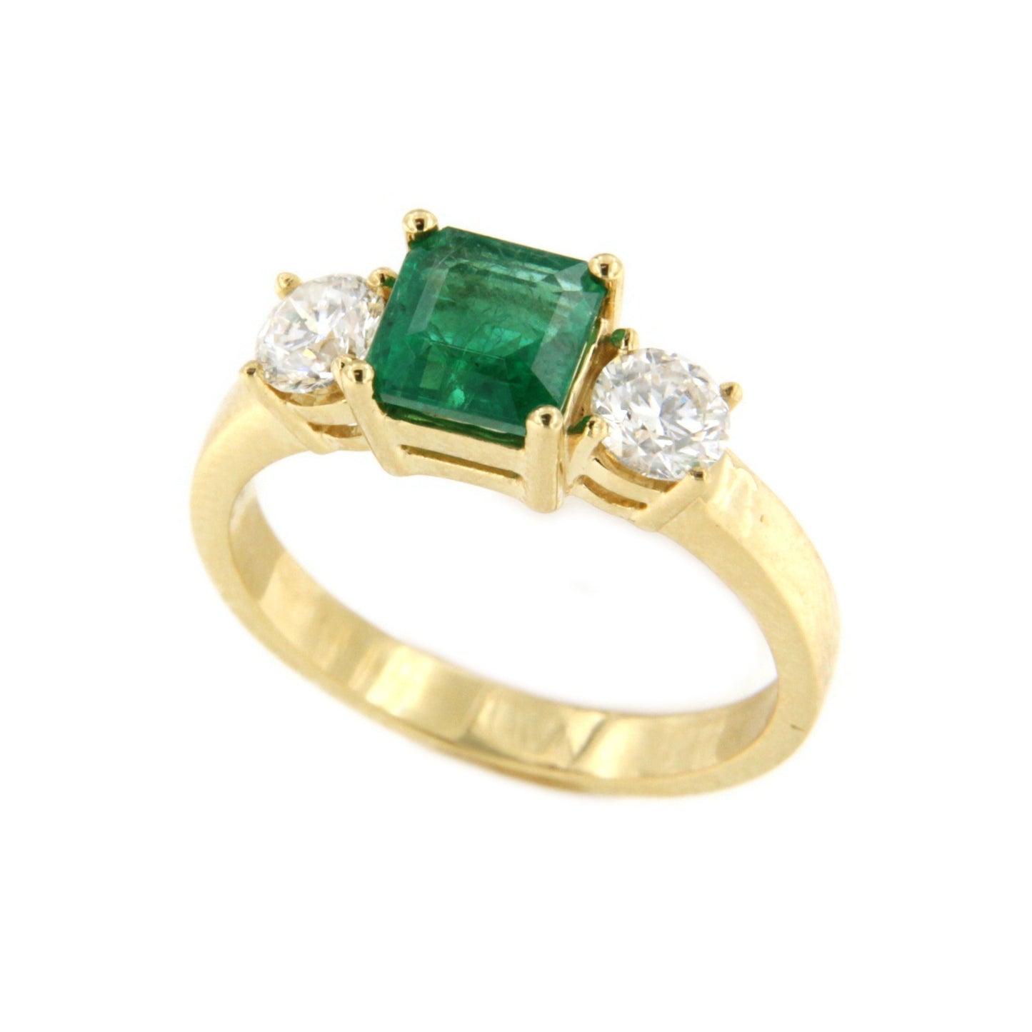 ALJARAFE ring in 18k yellow gold with emeralds and diamonds