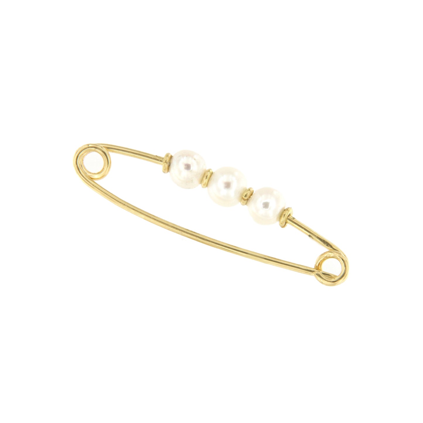 18-karat yellow gold Louis pin with coral/pearls/turquoise