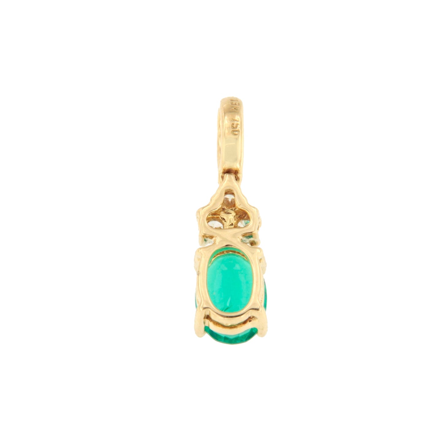 Colgante CHESTER dije oro amarillo 18 ktes brillantes y esmeralda