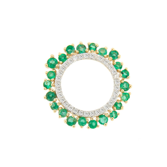 SOLARA pendant in 14k gold with diamonds and rubies/emeralds