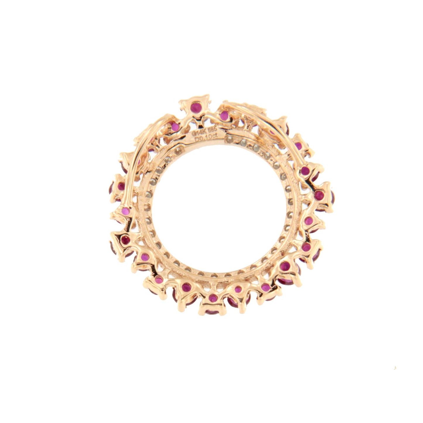 SOLARA pendant in 14k gold with diamonds and rubies/emeralds