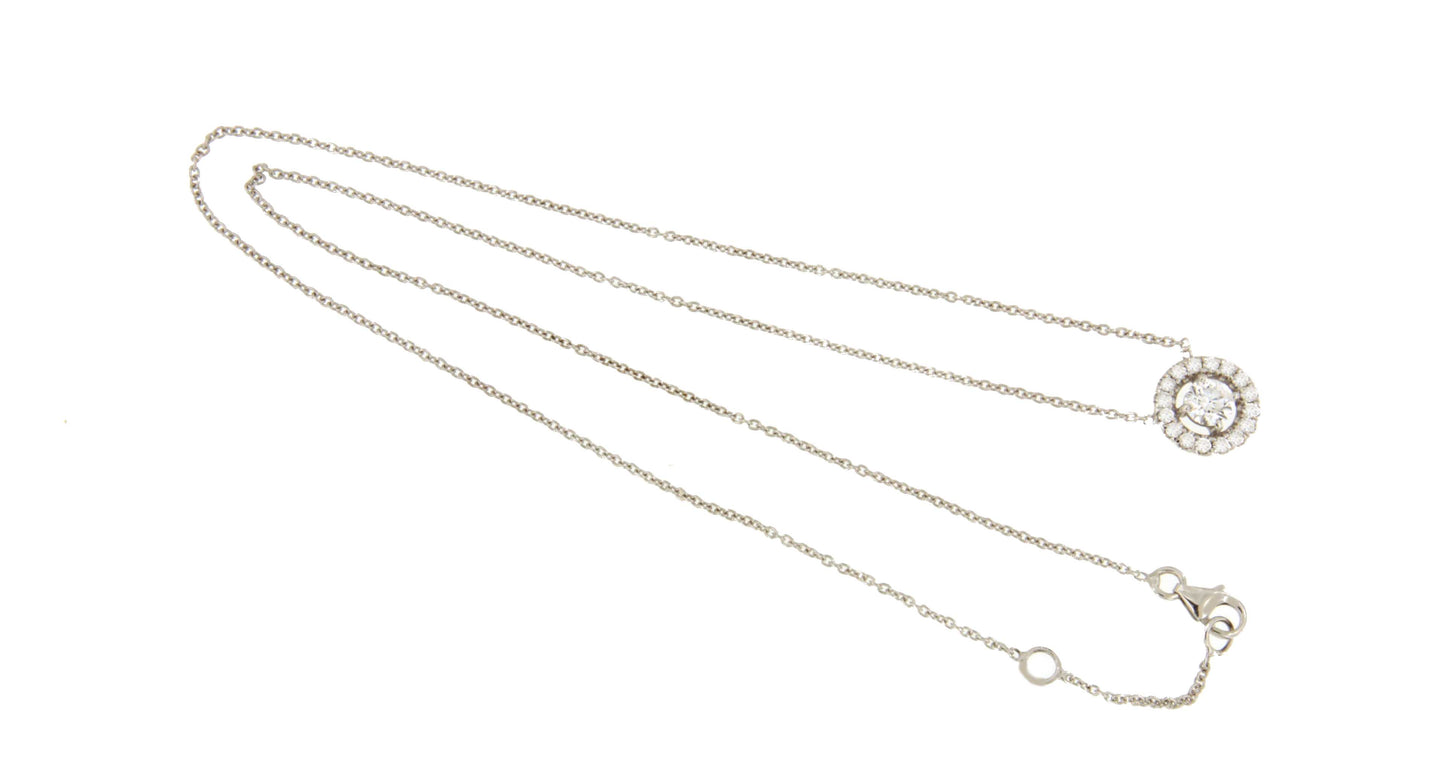 LINZ 18 Karat white gold chain with diamond solitaire.