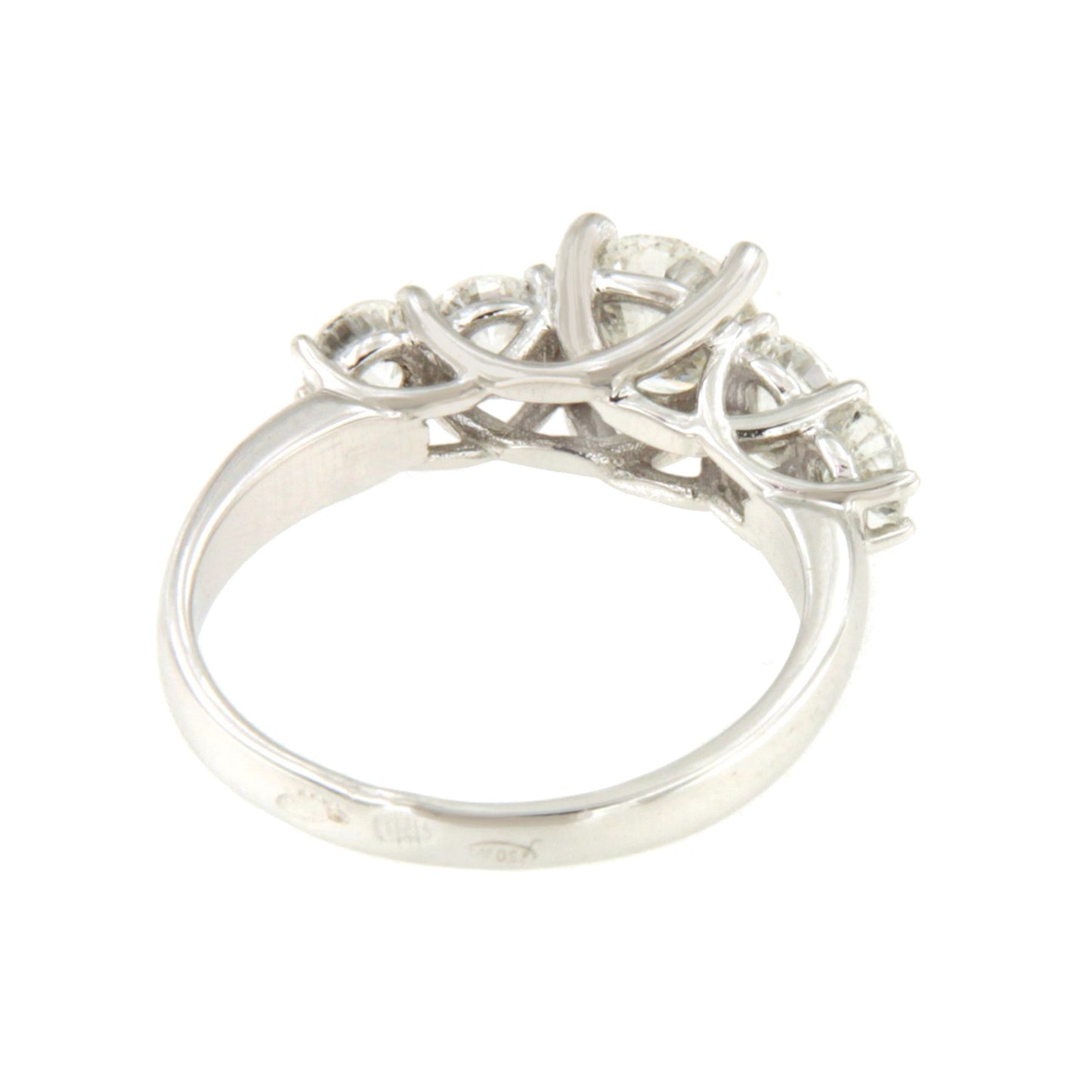 NIMES ring with three diamonds in 18-karat white gold