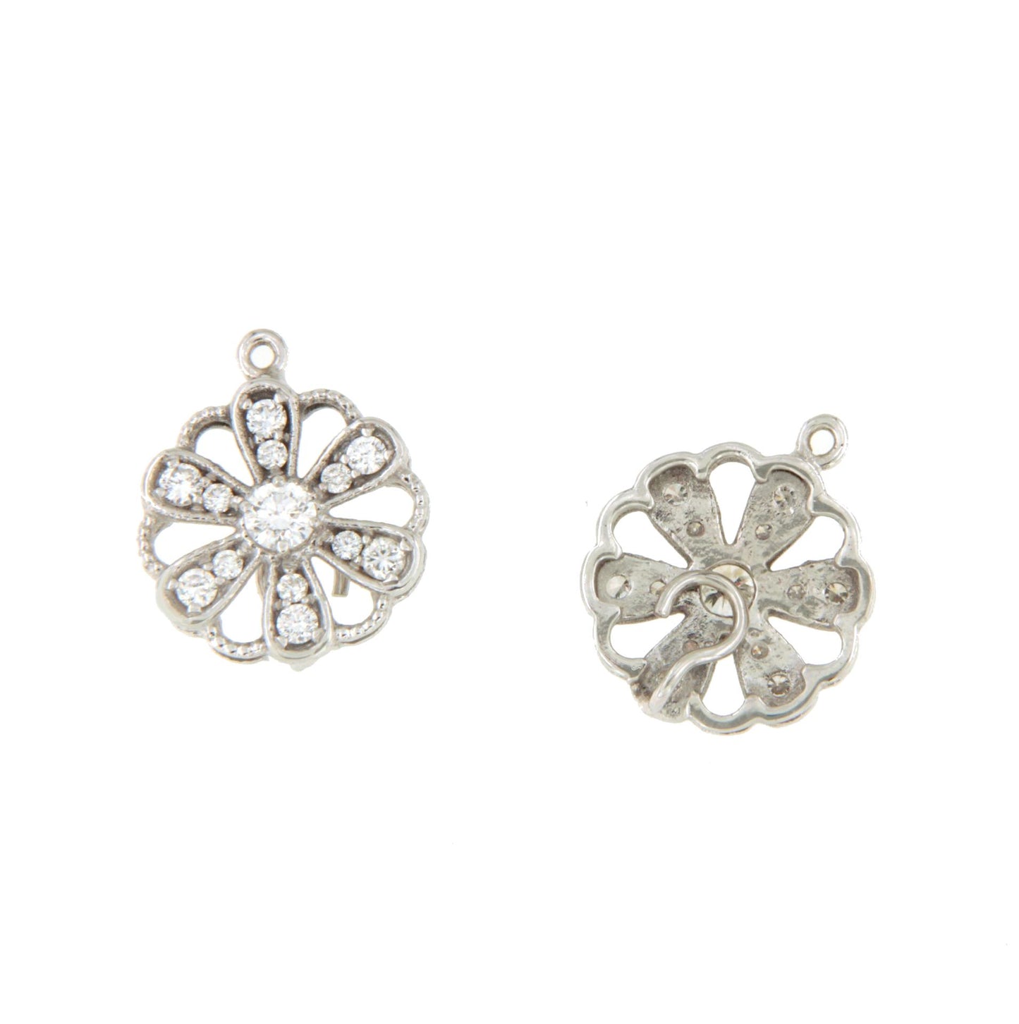 PAU pendants for detachable earrings in 18k white gold