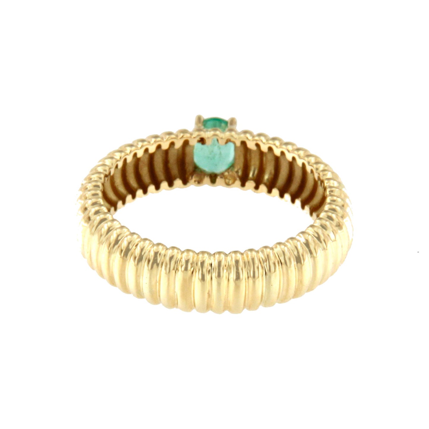 Anillo PAULINA rubí, zafiro, esmeralda en oro amarillo de 18 kilates galloneado