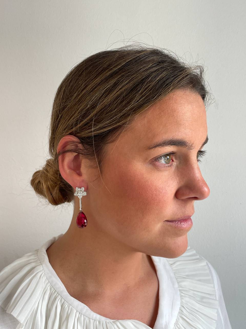 Pendientes COSMEA desmontables, oro blanco 18 ktes con brillantes