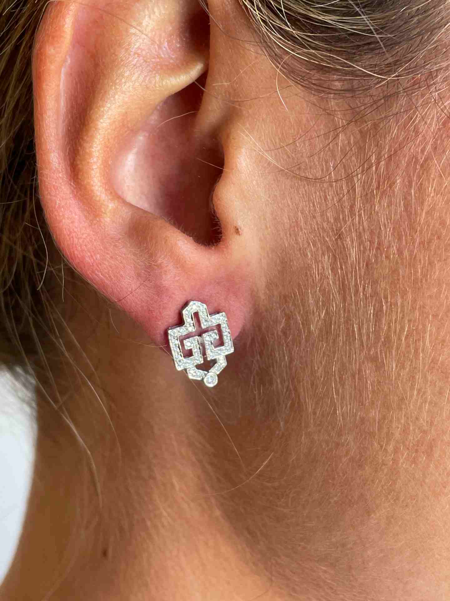 Rye detachable earring in 18k white gold