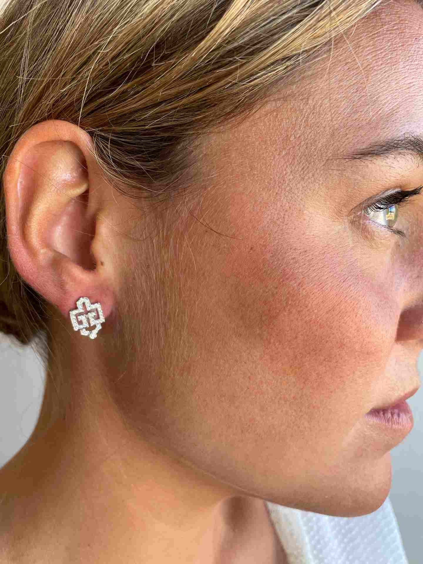 Rye detachable earring in 18k white gold