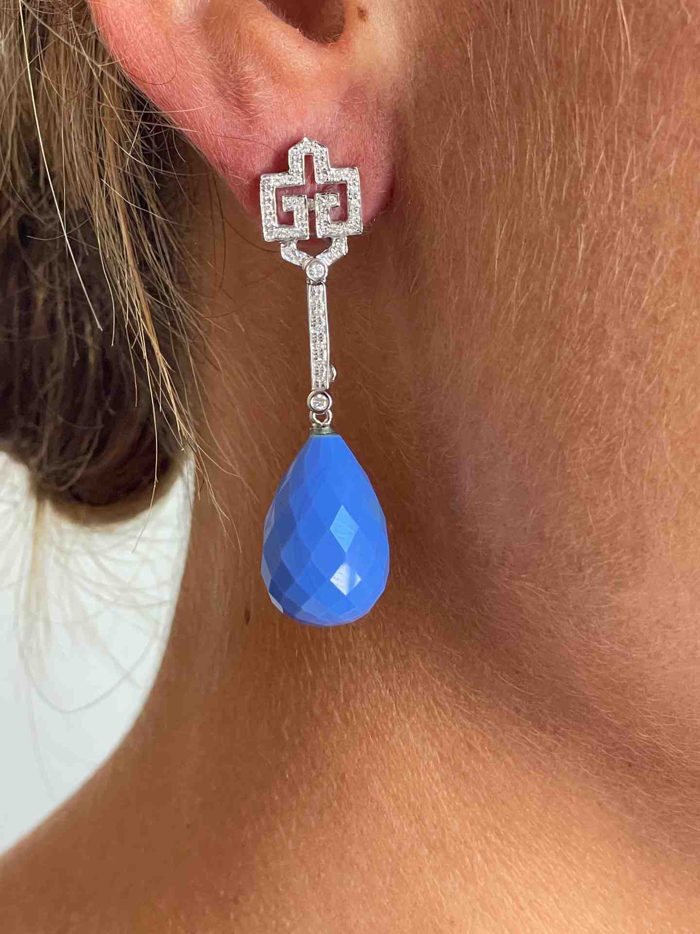 Rye detachable earring in 18k white gold