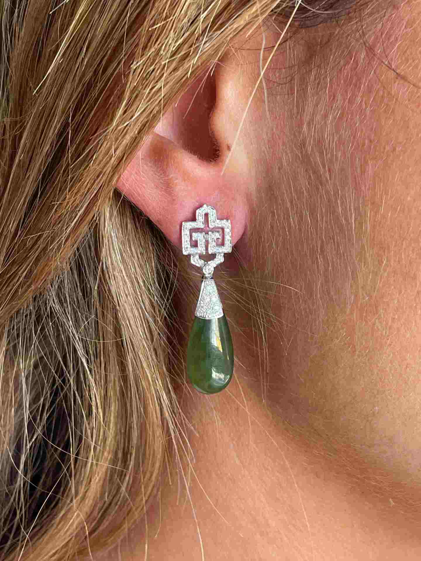 Perillas BANDIDO en jade con casquilla de brillantes