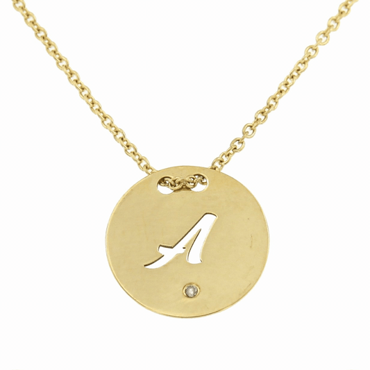 AYSUN yellow gold chain with pendant and diamond