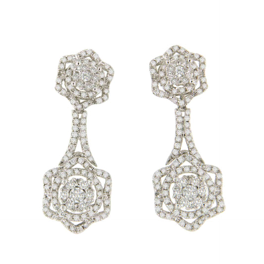 CELIA long detachable earring with diamonds in white gold